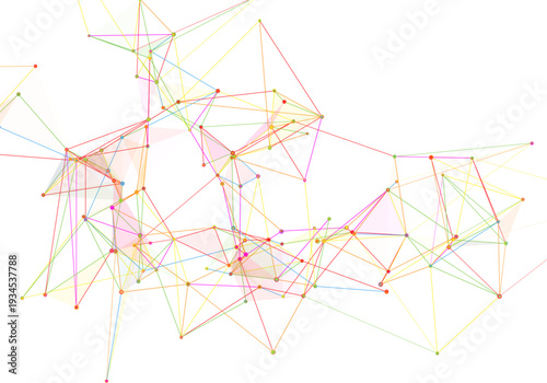  Colorful Plexus Network Connections on White Background