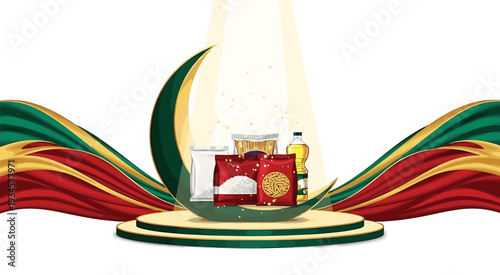 Happy Diwali celebration with family, traditional lamps, and food products.