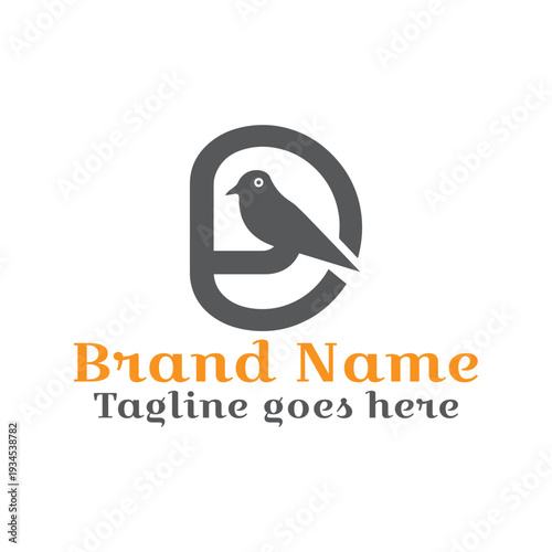 D letter bird logo. Fully Vector EPS file. CMYK color mode. Editable color. Easy to download.