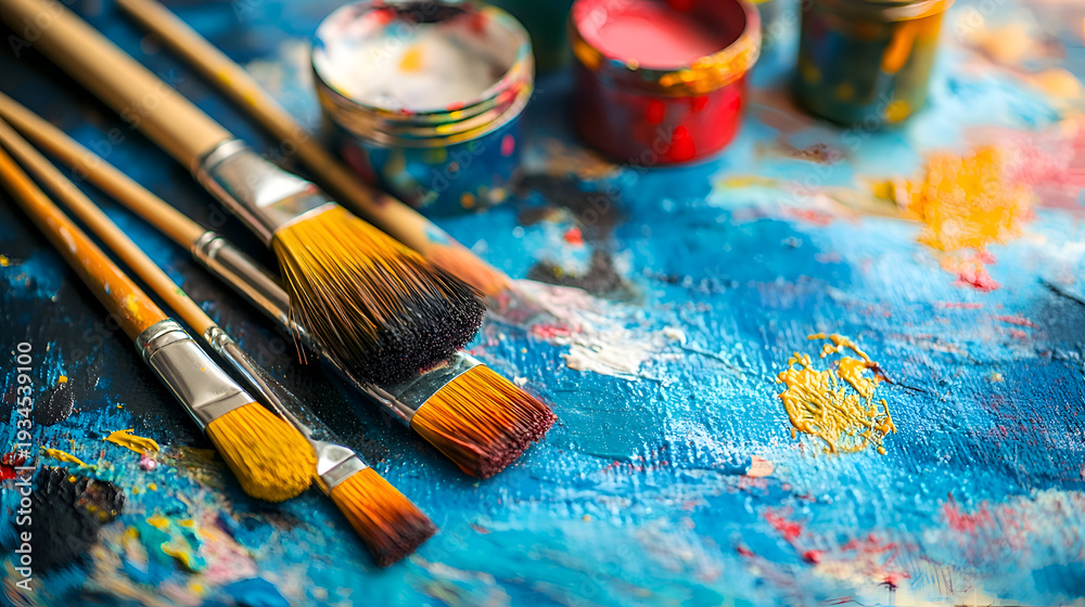 Fototapeta premium brushes and paints