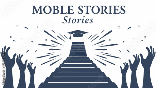 Stunning graduation concept with hands reaching for success