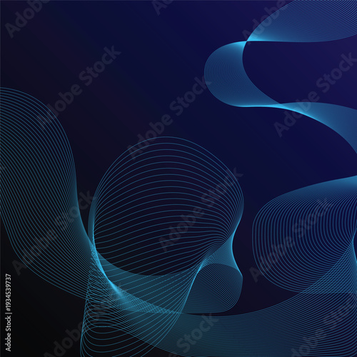 Digital abstract wave patterns forming a cosmic and futuristic design with glowing contours