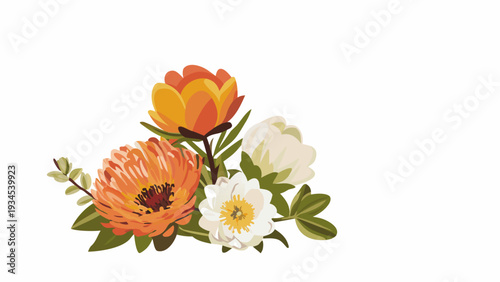 Vibrant floral arrangement with orange and white flowers