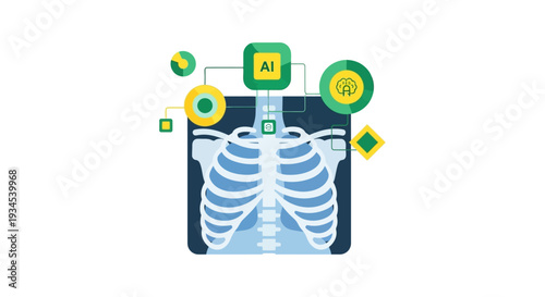 AI Medical Diagnostics: Artificial Intelligence Analyzing X-rays for Healthcare Data Interpretation and Advanced Diagnostic Technology