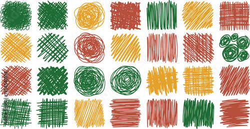 Hand Drawn Scribble Texture Bundle � Colorful Crosshatch Doodle Pattern Collection