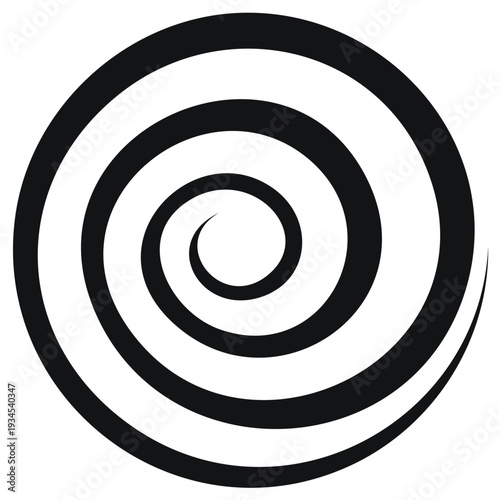 Elegant Black and White Circular Spiral Design Visual Effect Graphic Shape