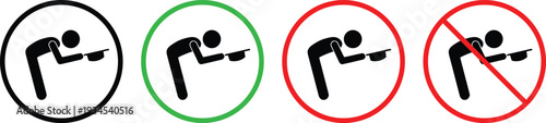 Medical Examination Icon Set Vector – Doctor Checkup Symbol in Circle Frame, Approved and Prohibited Signs, Health Inspection Pictogram Collection