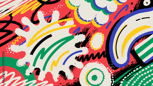 An artistic red grunge background features a vibrant watercolor design with splat elements, ink splashes, and textured paint splatters for a colorful vector illustration .vector icon