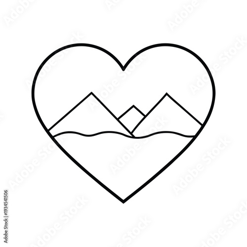 heart mountain line art