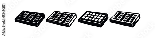 Isometric Stylized Solar Panel Icons - Renewable Energy Technology Symbols