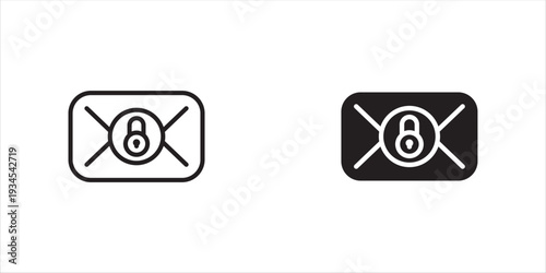 Email security thin line vector icons. Vector illustration, eps10.