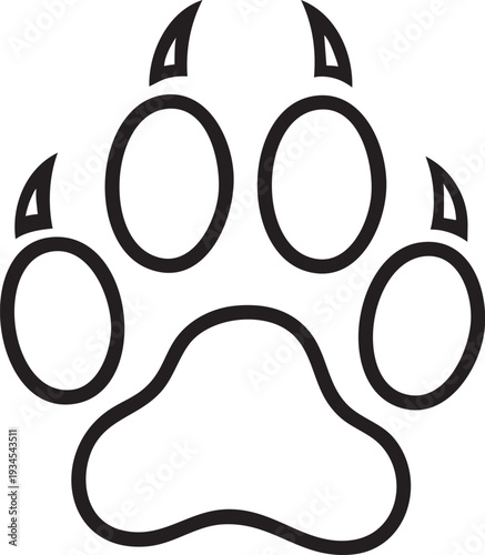 Black paw print with claws