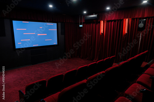 Photos Private home theater with red seating and screen