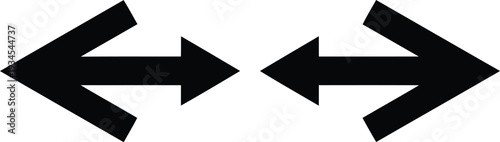 Double-headed arrows pointing in opposite directions on a white background Vector