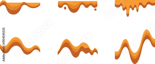 Honey drip melt with oil caramel and gooey syrup for realistic drop