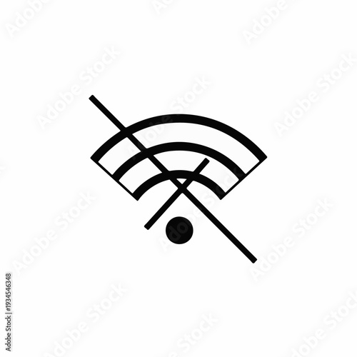 Wireless signal icon crossed out in minimalist design