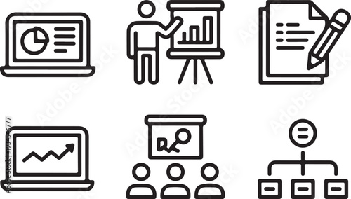Minimal Business Presentation Icons Set