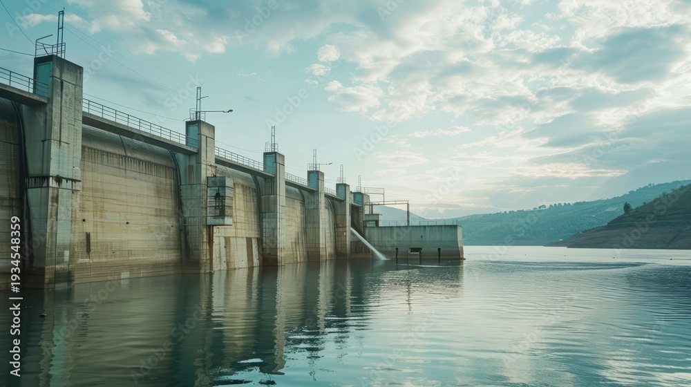 Fototapeta premium Hoheikyo dam in jozankei, hokkaido, japan creating energy