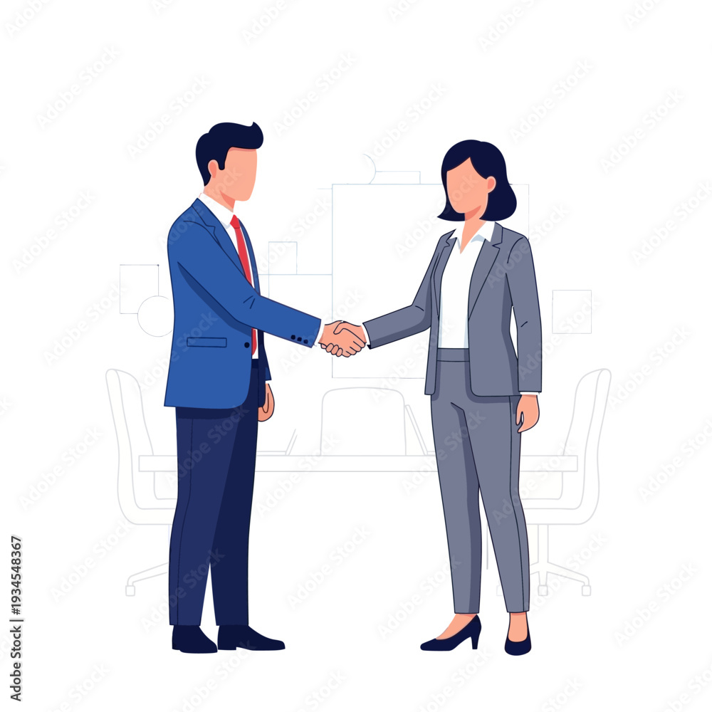 Fototapeta premium Business people shaking hands in a modern office meeting room, agreement and partnership concept