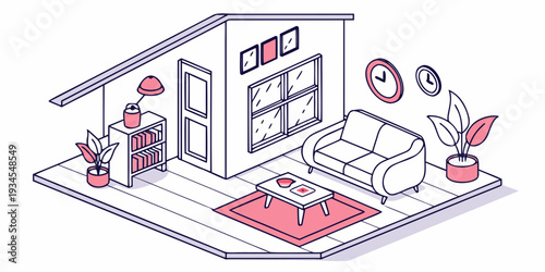 A cozy living room with modern furniture and decorative elements