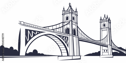 The iconic tower bridge in london with its two large towers and intricate design