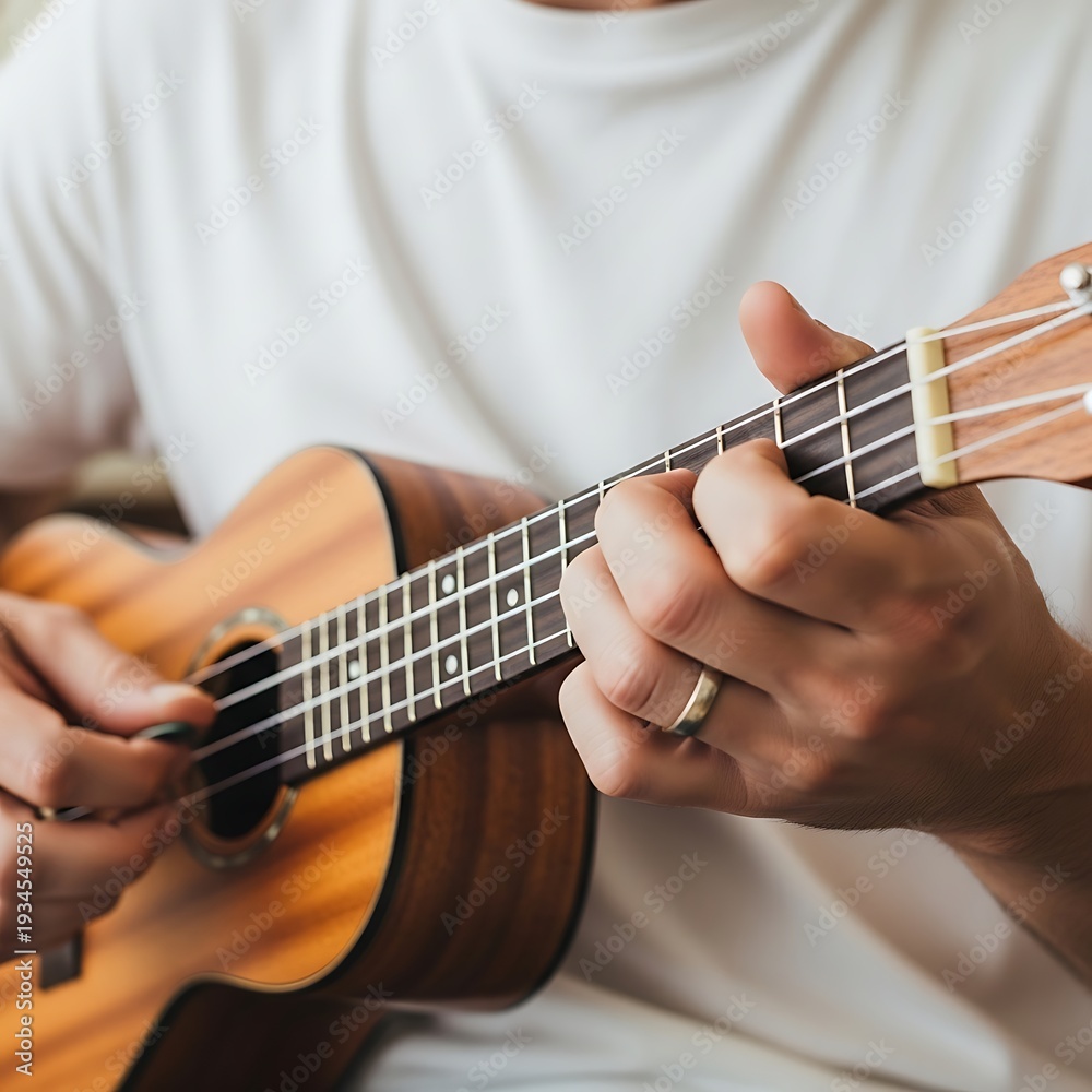 Obraz premium Playing Ukulele Instrument.