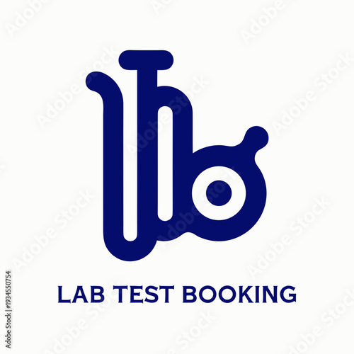Lab test booking logo with stylized lettering