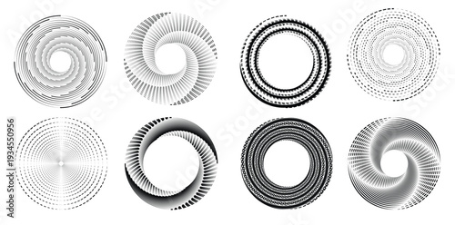  collection of different abstract radial circle symbols