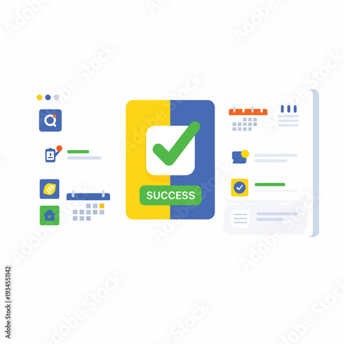 Green checkmark on a smartphone.