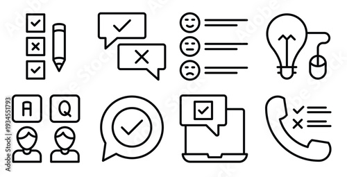 Foto pack of faq and survey icons