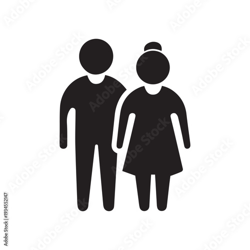 old couple icon on white background