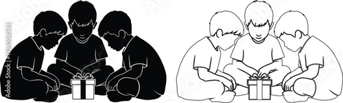 Contrast between traditional and modern family gatherings with shared meals and technology