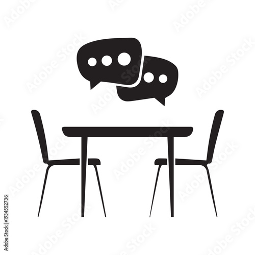 Business meeting single isolated modern vector design icon.
