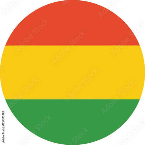 bolivia flag round circle icon flat vector