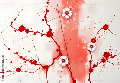 abstract, red, paint, splash, splatter, background, liquid, drop, stain, blot, drip, brush, stroke, artistic, texture, grunge, messy, dynamic, creative, design, graphic, modern, art, color, vibrant, e