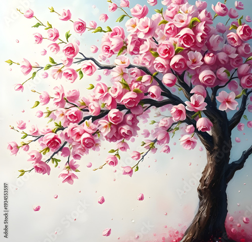 cherryblossom, sakura, tree, blossom, flowers, floral, spring, oilpainting, painting, artwork, art, canvas, texture, brushstroke, nature, garden, landscape, petals, pink, white, bloom, blooming, delic