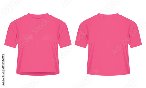 Pink women crop top. vector illustration