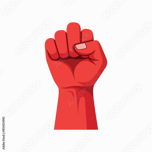 Clenched Fist Hand Gesture Illustration.