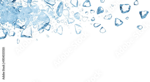 Ice cubes splashing into water with a refreshing summer vibe isolated on transparent background