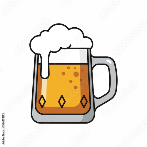 Illustration of a Beer Mug with Foam.