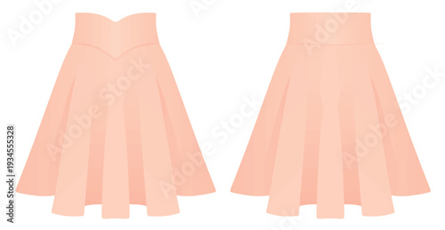 Brown mini skirt. vector illustration