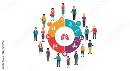 Global Lung Health & Respiratory Care: Diverse People and Medical Services Infographic