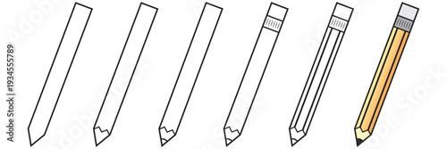 Pencil icon Line graphics illustration symbol