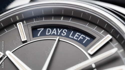 Urgency clock showing 7 days left on modern timer