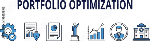Portfolio optimization concept with business finance icons