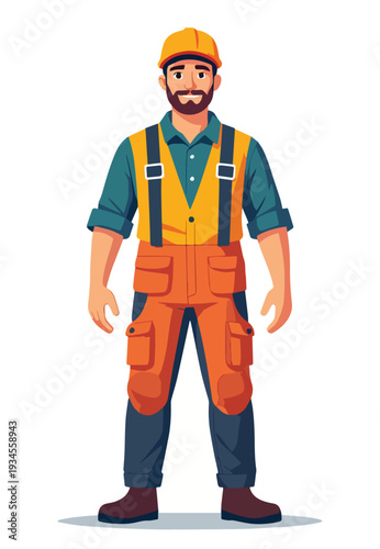 ingegnere lavoratore o tecnico edile o impianti o altro che lavora in tuta da lavoro con elmetto vettoriale  