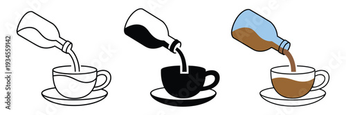 Sugar line icon for drink and sweet concept, sugar and cup sign vector graphics with linear pattern on a white background for beverage, dessert, and professional design projects.