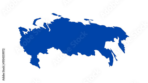 Russia country map outline blue isolated on white background vector illustration