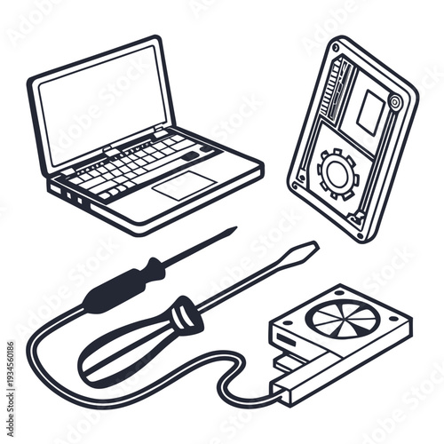 Computer hardware and tools for repair and upgrade