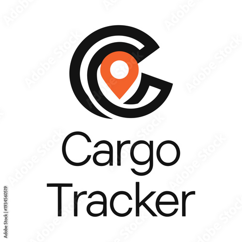 Cargo tracker logo with a stylized letter c and location pin